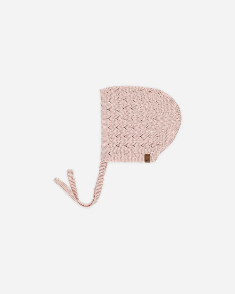 Pointelle Knit Bonnet | Bubblegum | Quincy Mae