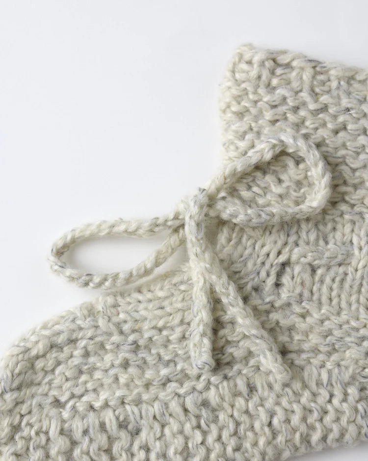 Knit Booties | Heathered Blue | Quincy Mae