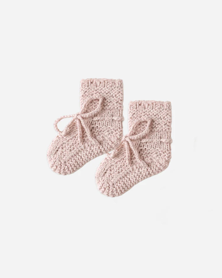 Knit Booties | Rose Speckle | Quincy Mae