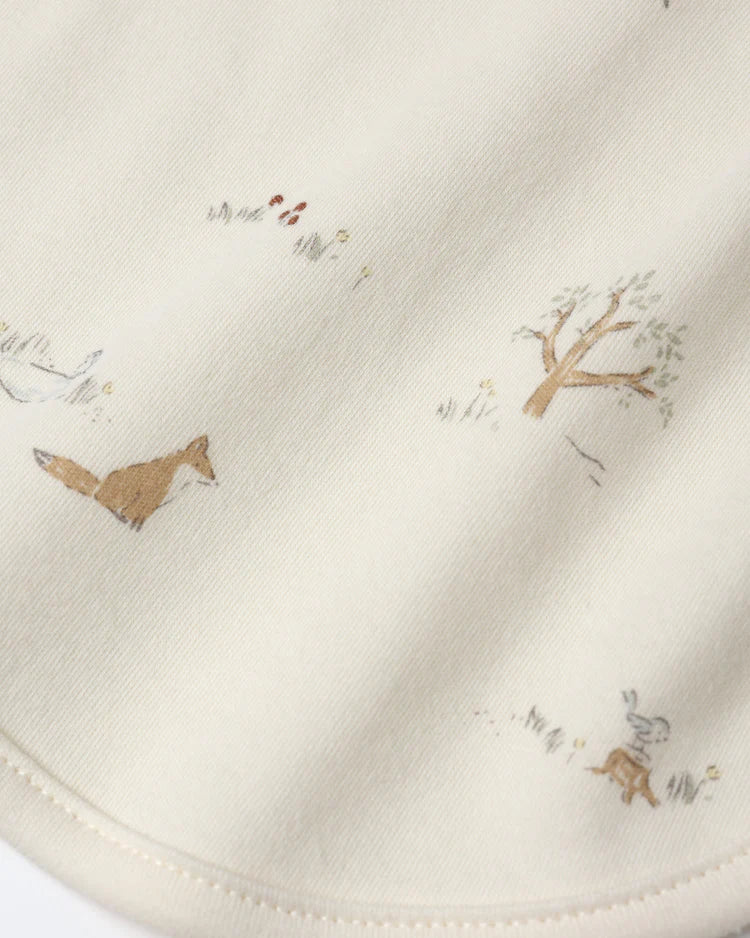 Jersey Snap Bib, 2 Pack | Fox Land, Fern Stripe | Quincy Mae