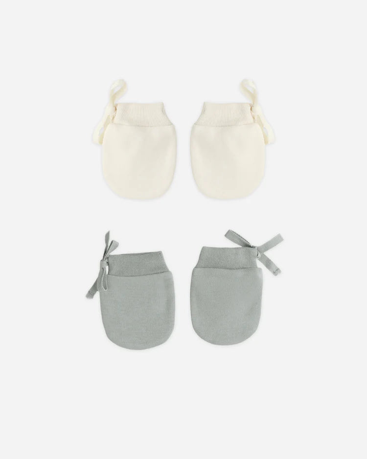No Scratch Mittens, Set Of 2 | Steel Blue, Natural | Quincy Mae