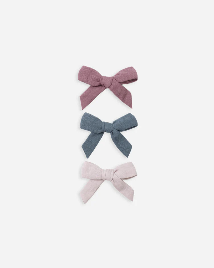 Bow W. Clip, Set Of 3 | Mulberry, Ocean, Lilac | Quincy Mae