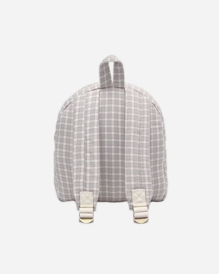 Mini Backpack | Blue Gingham | Quincy Mae