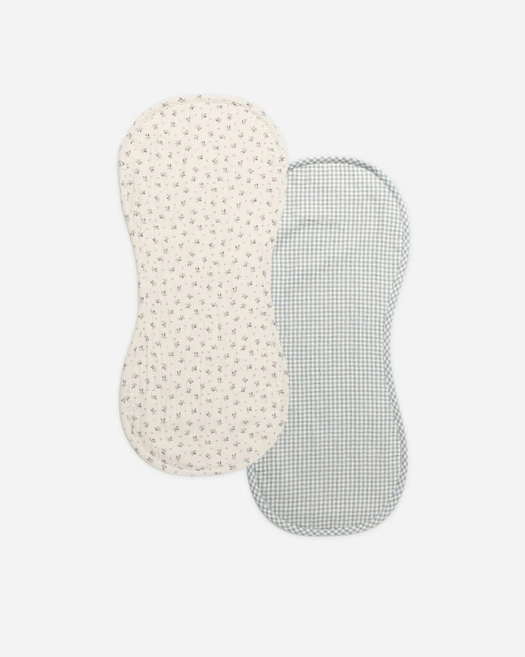 Burp Cloth, 2 Pack | Bluebell, Blue Gingham | Quincy Mae