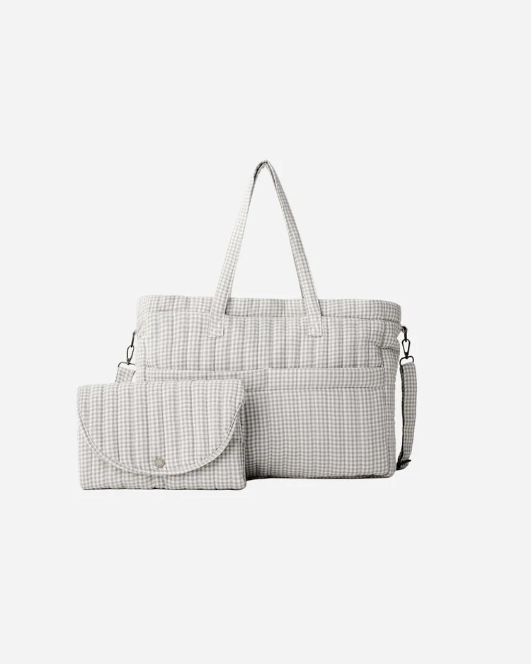 Diaper Bag + Changing Mat | Sage Gingham | Quincy Mae