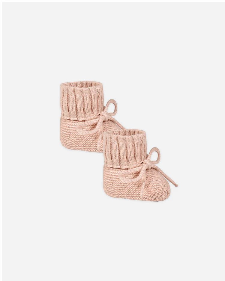 Knit Booties | Heathered Rose | Quincy Mae