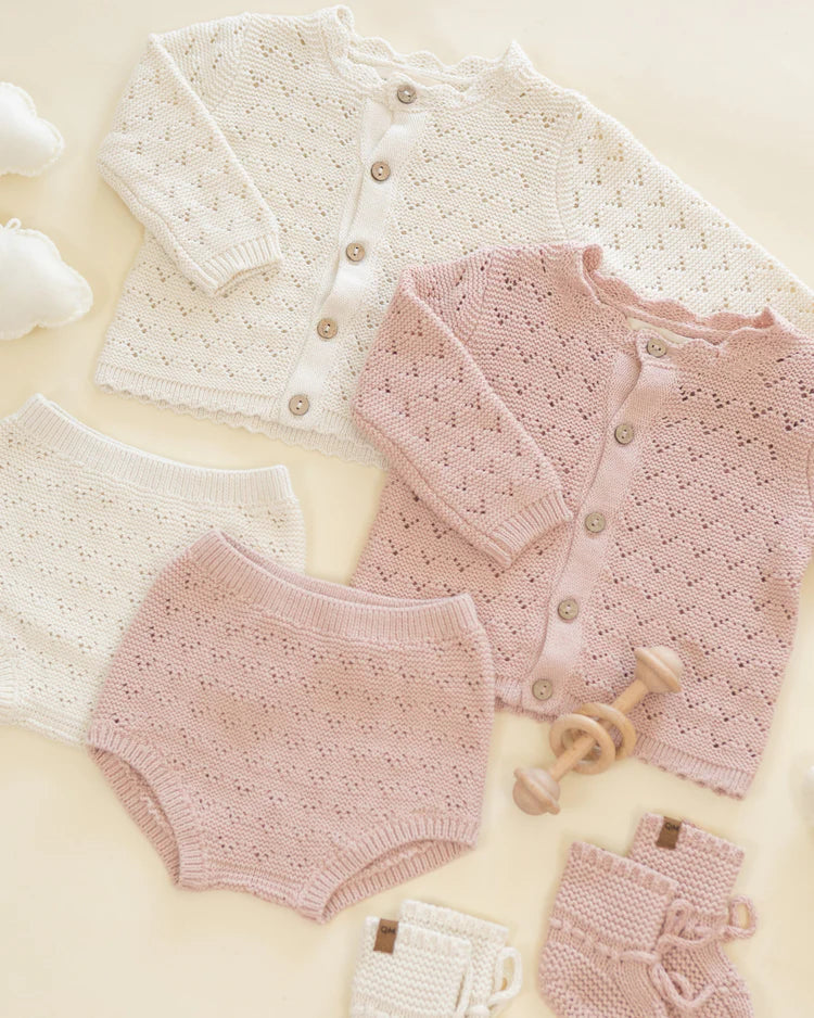Knit Booties | Blush | Quincy Mae