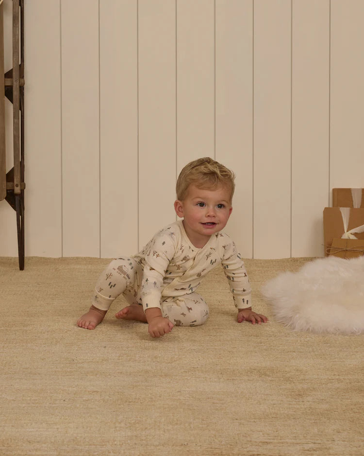Organic Long John Pajamas | Winter Town | Rylee & Cru
