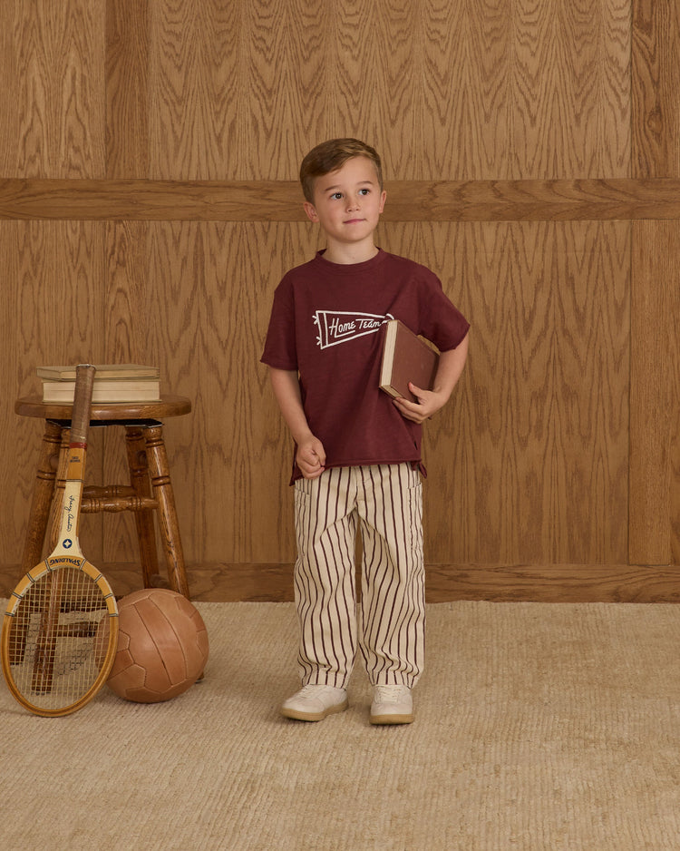 Relaxed Cargo Pant | Burgundy Pinstripe | Rylee & Cru