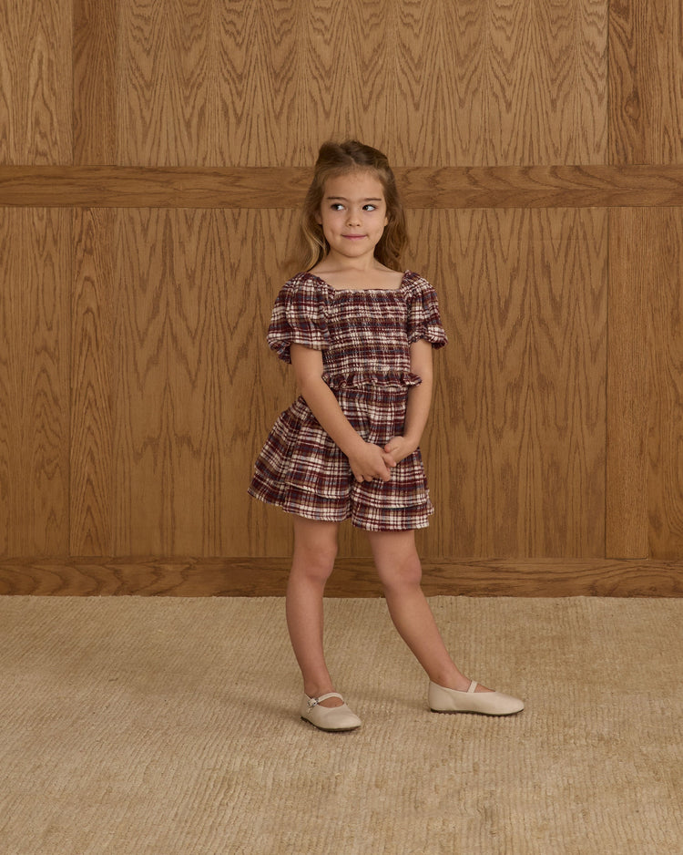 Trixie Top | Burgundy Plaid | Rylee & Cru