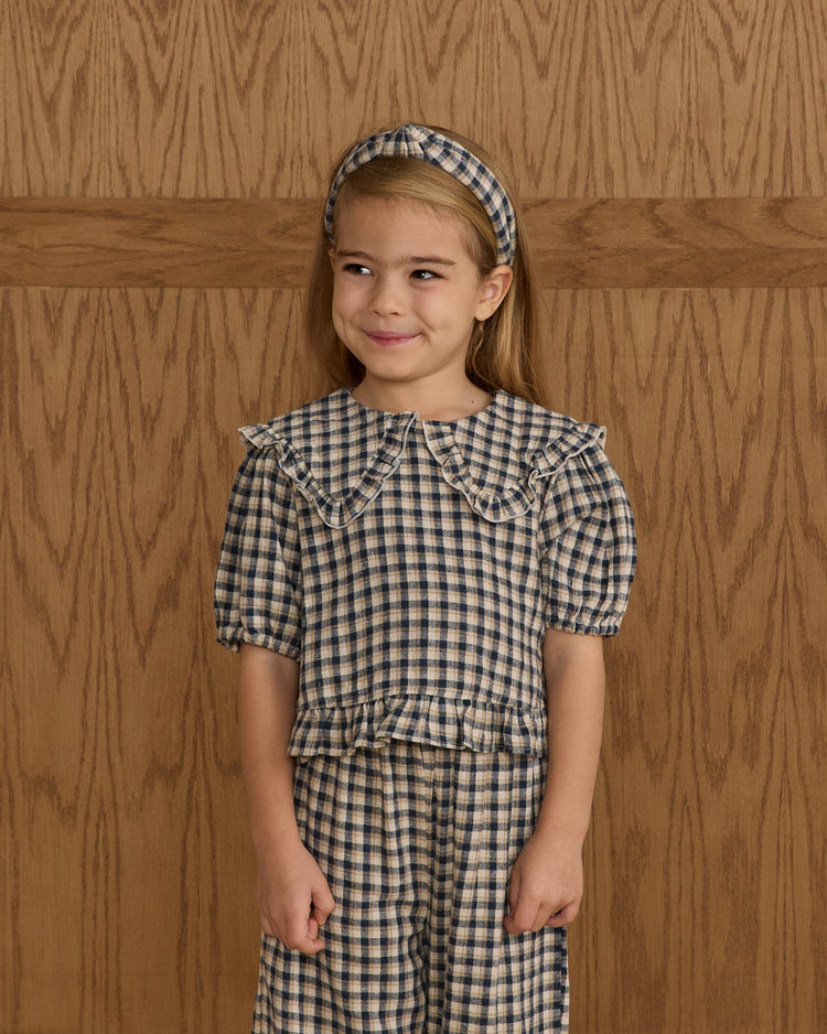 Knotted Headband | Navy Check | Rylee & Cru