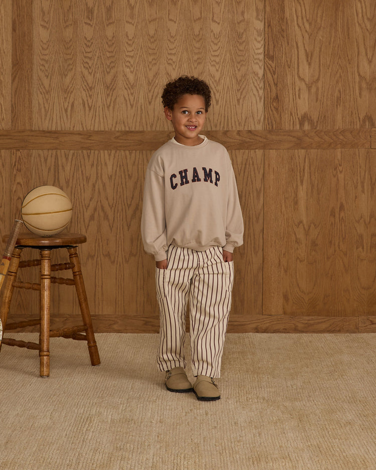 Relaxed Cargo Pant | Burgundy Pinstripe | Rylee & Cru
