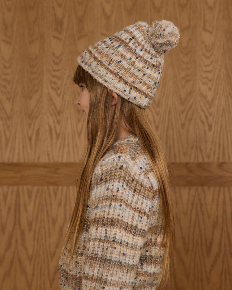 Beanie | Stone Multi-Stripe | Rylee & Cru