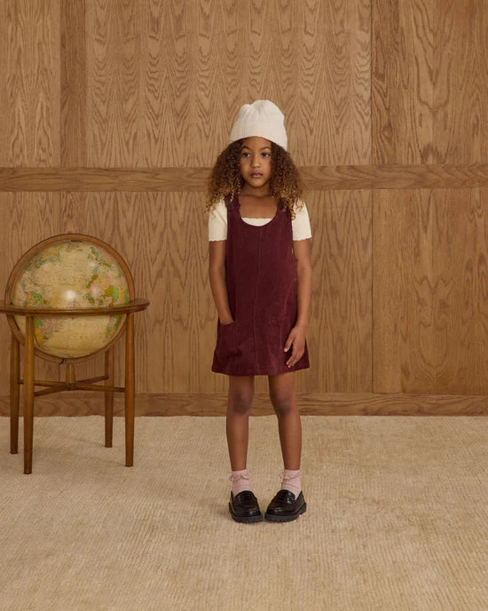 Odette Overall Dress | Burgundy | Rylee & Cru