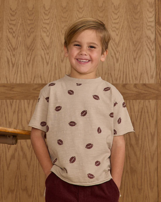 Raw Edge Tee | Footballs | Rylee & Cru