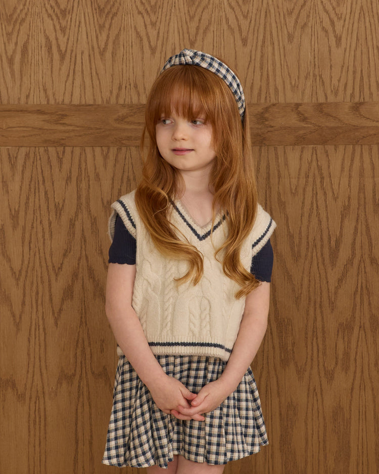 Knotted Headband | Navy Check | Rylee & Cru