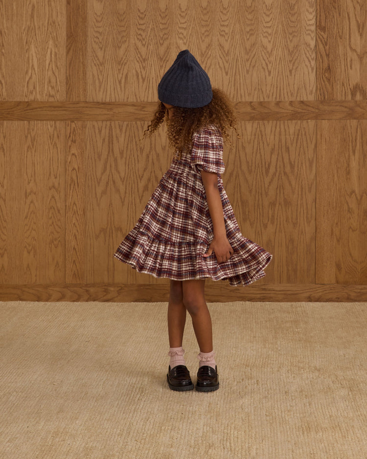 India Dress | Burgundy Plaid | Rylee & Cru