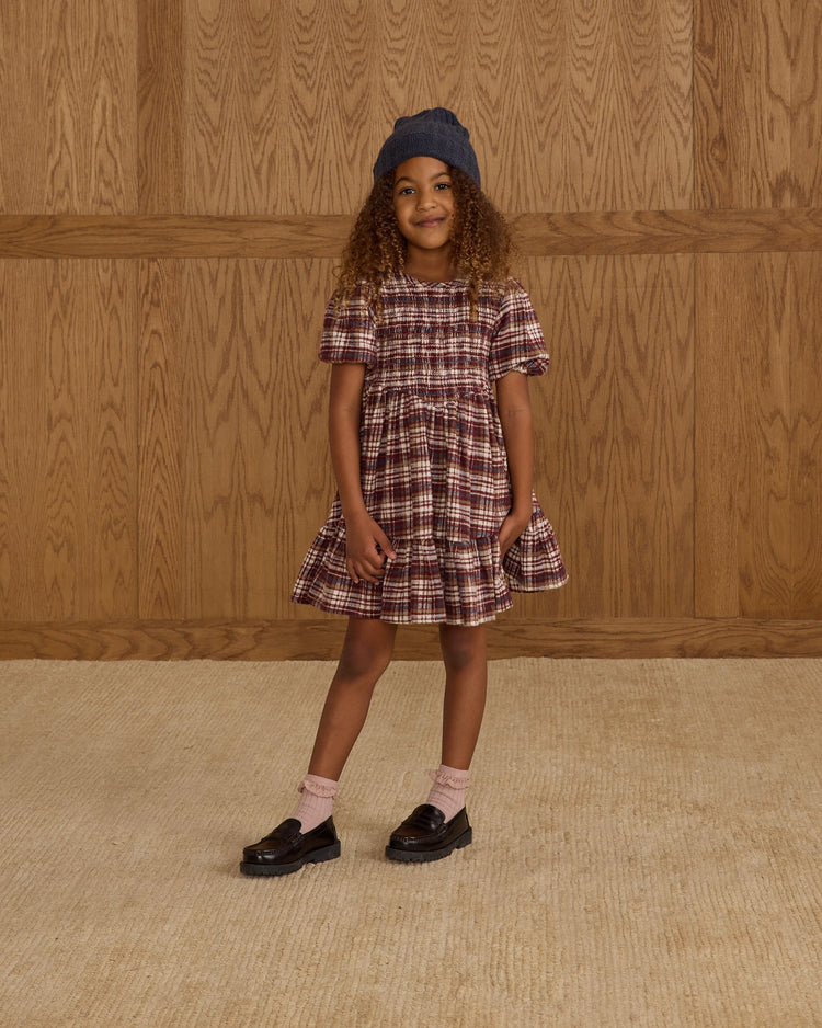 India Dress | Burgundy Plaid | Rylee & Cru