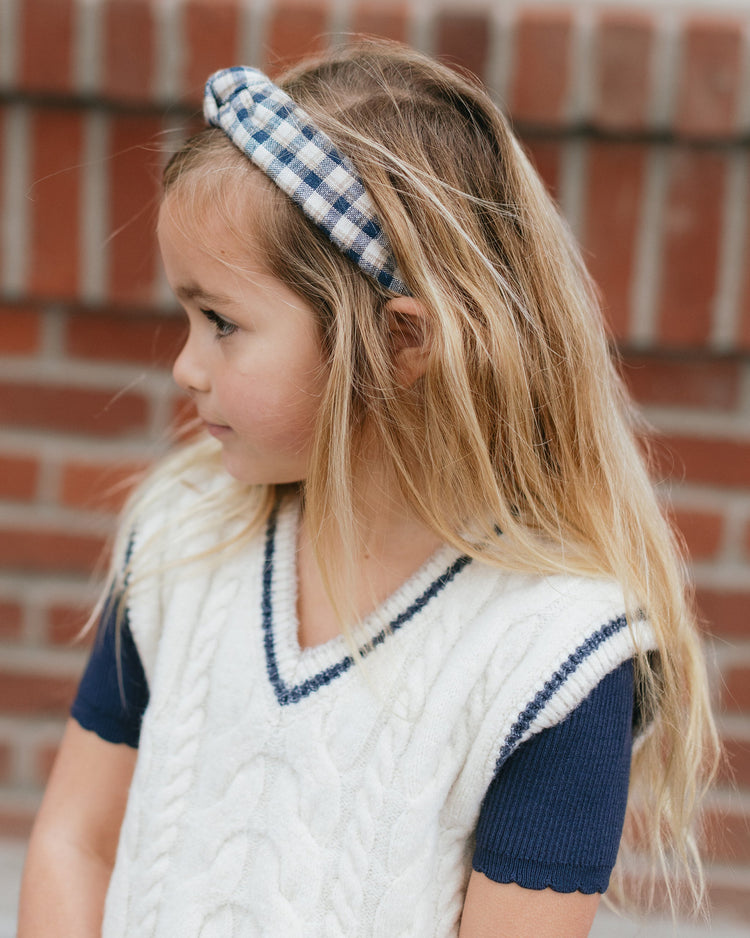 Knotted Headband | Navy Check | Rylee & Cru