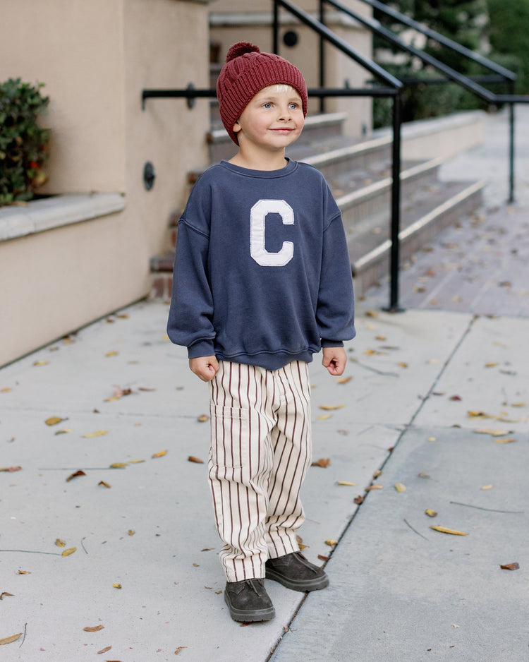 Relaxed Cargo Pant | Burgundy Pinstripe | Rylee & Cru