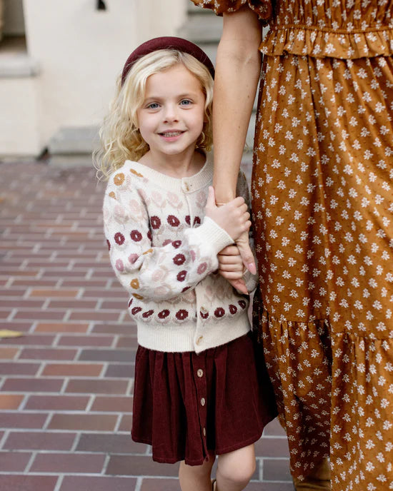 Button Front Mini Skirt | Burgundy | Rylee & Cru