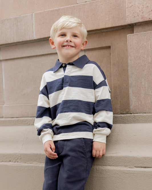 Rugby Polo | Navy Stripe | Rylee & Cru