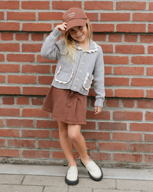 Scallop Cardigan | Dusty Blue | Rylee & Cru