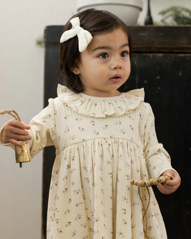 Ruffle Collar Dress | Natural Ditsy | Rylee & Cru