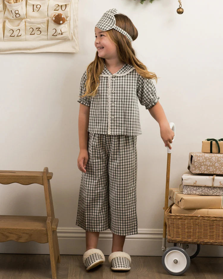 Ruffle Pajamas | Evergreen Gingham | Rylee & Cru