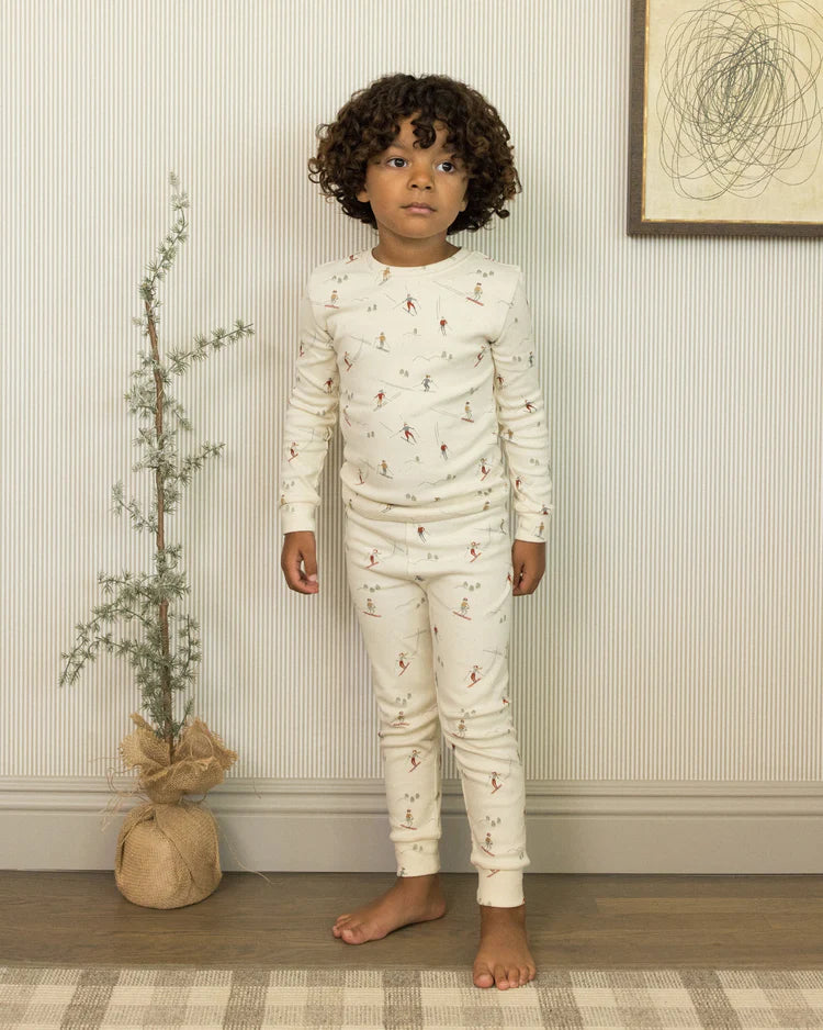 Organic Long Sleeve Pajama Set | Skiers | Rylee & Cru