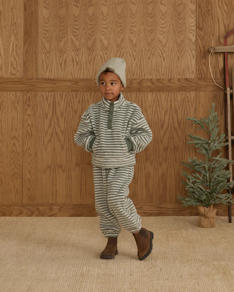 Snap Pullover | Evergreen Stripe | Rylee & Cru