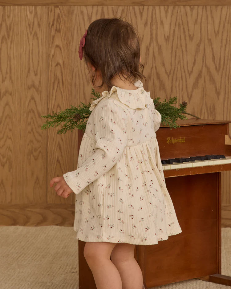 Ruffle Collar Dress | Natural Ditsy | Rylee & Cru