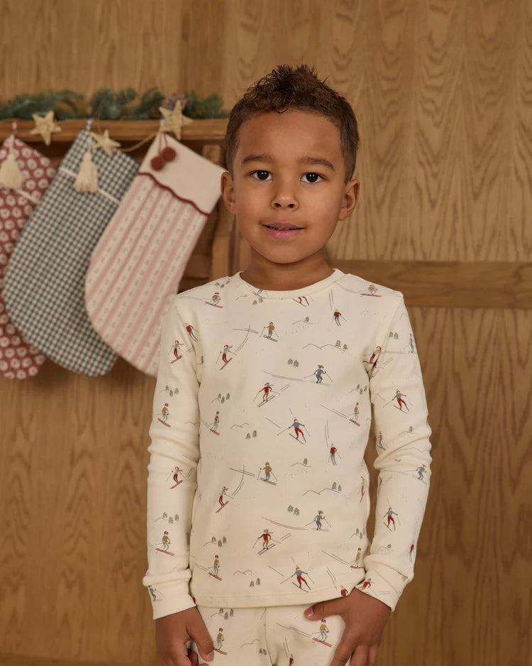Organic Long Sleeve Pajama Set | Skiers | Rylee & Cru