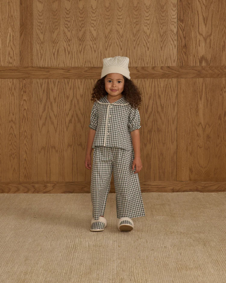 Ruffle Pajamas | Evergreen Gingham | Rylee & Cru