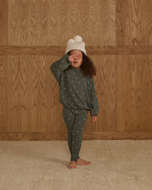 Spongey Knit Set | Evergreen Ditsy | Rylee & Cru