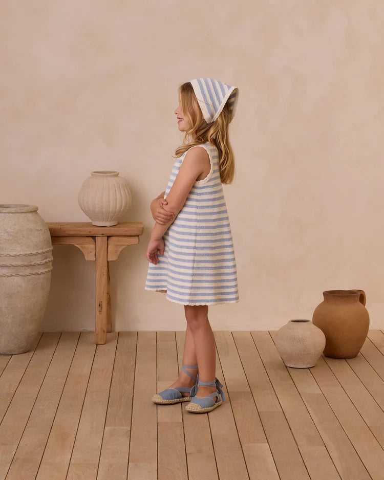 Crochet Tank Mini Dress | Blue Stripe | Rylee & Cru