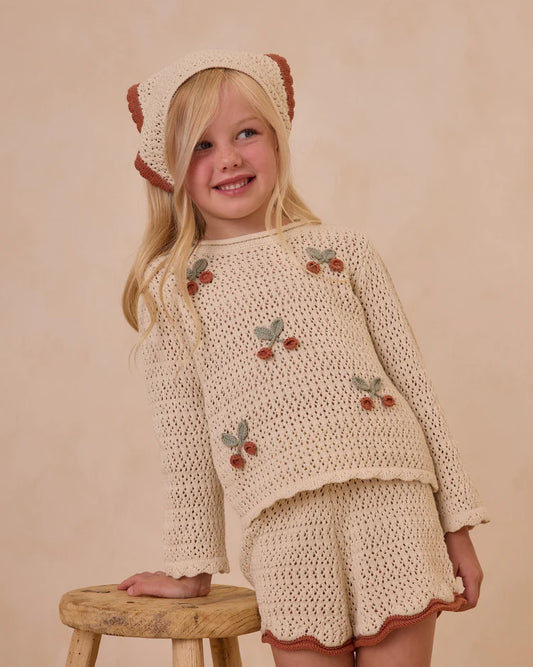Crochet Knit Pullover | Cherries | Rylee & Cru