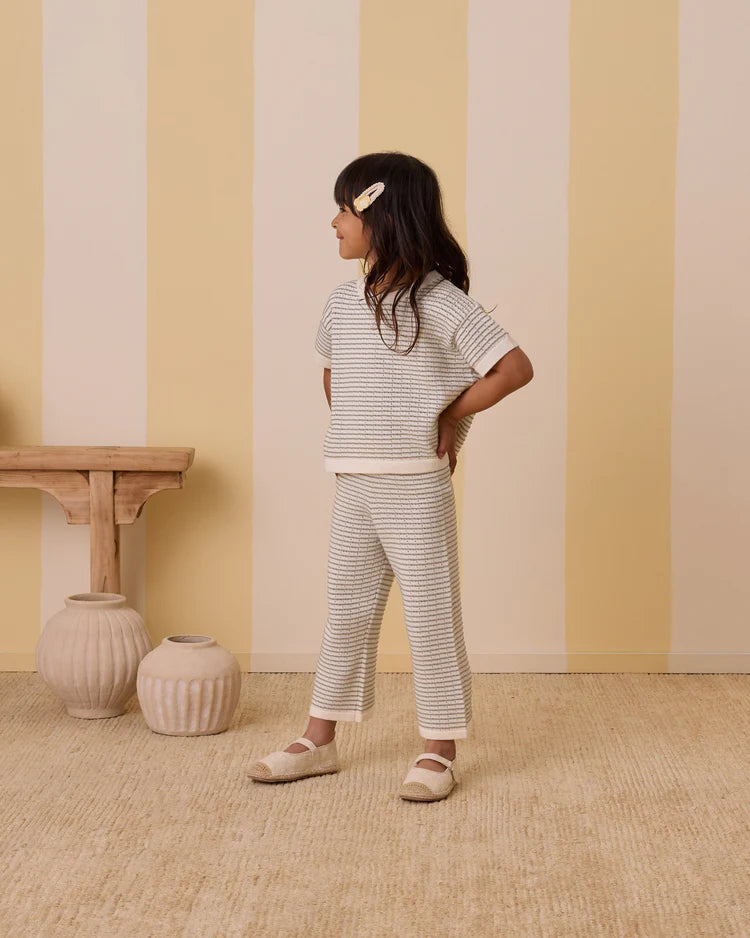 Knit Wide Leg Pant | Sage Stripe | Rylee & Cru
