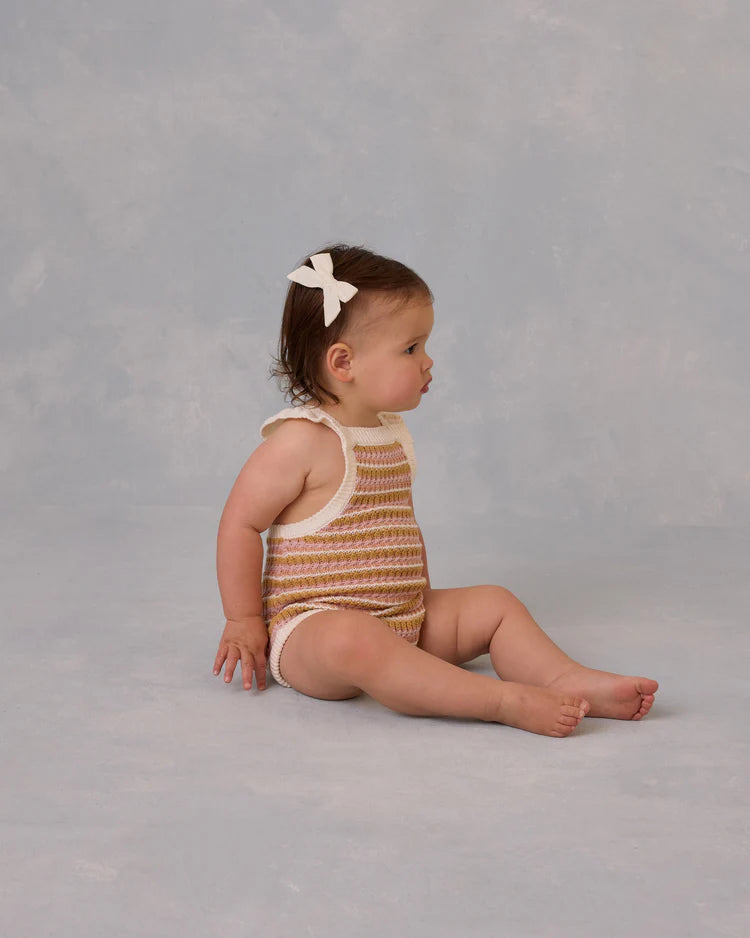 Crochet Romper | Pink Stripe | Rylee & Cru