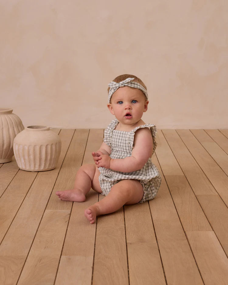 Baby Bow Headband | Eucalyptus Gingham | Rylee & Cru