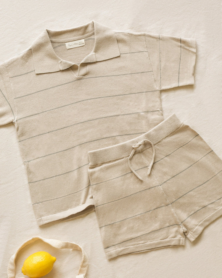 Chandler Knit Short | Eucalyptus Stripe | Rylee & Cru