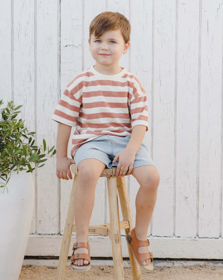 Relaxed Tee | Poppy Stripe | Rylee & Cru