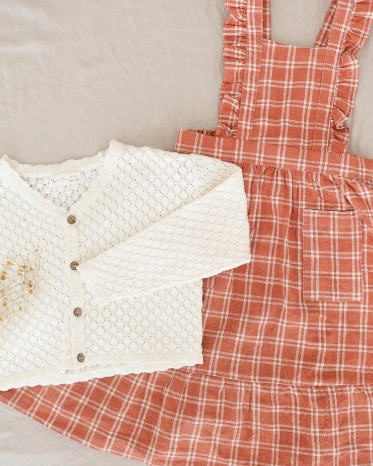Ruffle Pinafore Dress | Poppy Check | Rylee & Cru