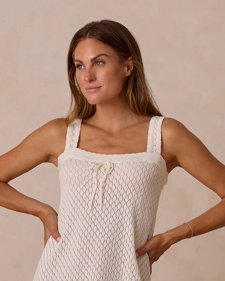 Crochet Mini Dress | Ivory | Rylee & Cru