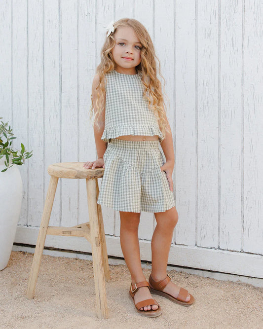 Sparrow Skirt | Eucalyptus Gingham | Rylee & Cru