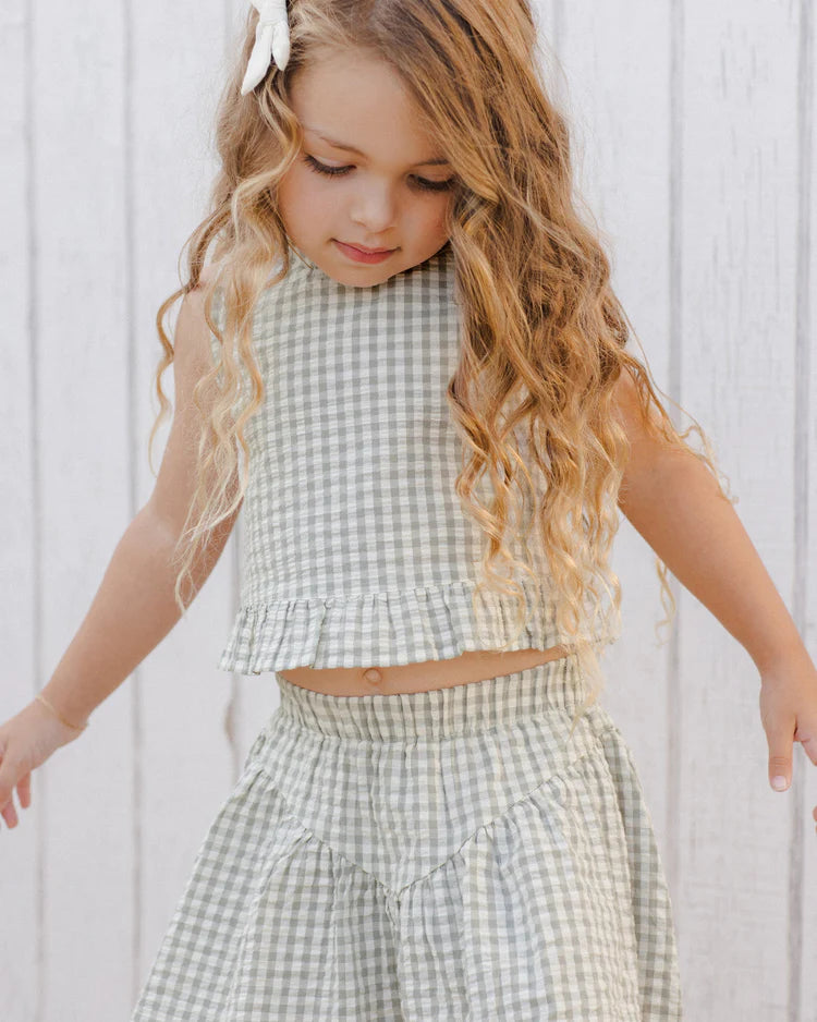 Sparrow Skirt | Eucalyptus Gingham | Rylee & Cru