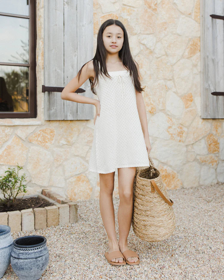 Crochet Tank Mini Dress | Ivory | Rylee & Cru
