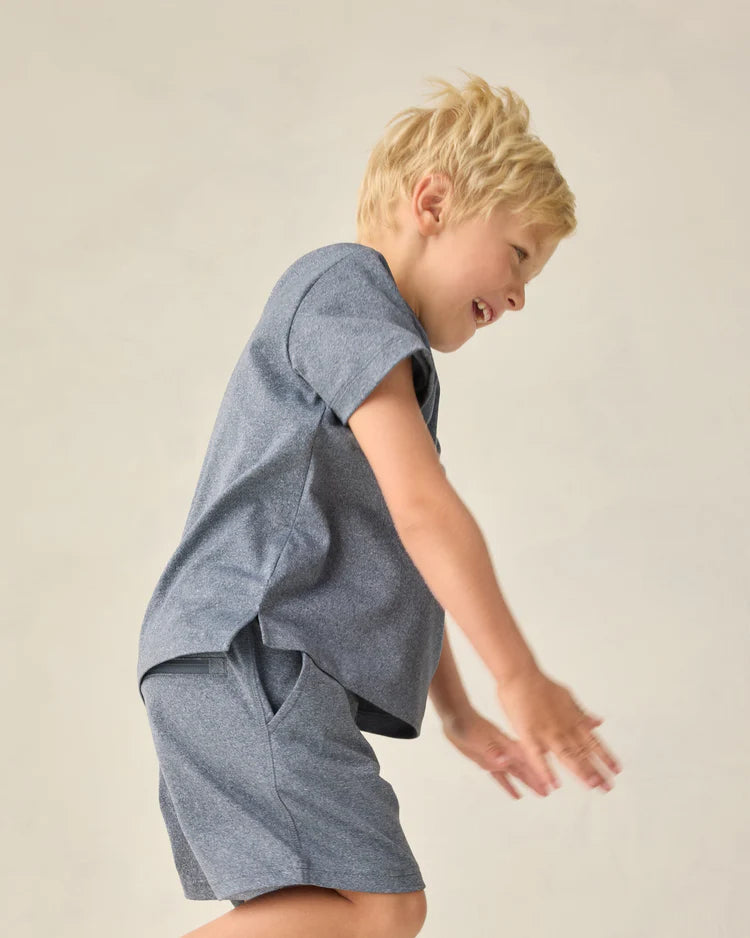 Cove Essential Tee | Heathered Marine | Rylee & Cru