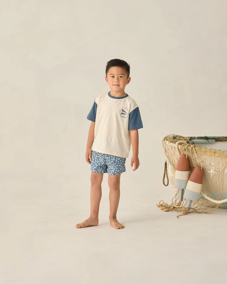 Swim Trunk | Navy Floral | Rylee & Cru