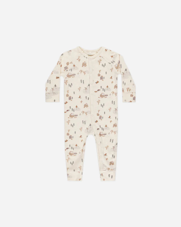Organic Long John Pajamas | Winter Town | Rylee & Cru